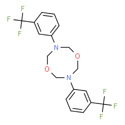 ChemSpider 2D Image | 3,7-Bis[3-(trifluoromethyl)phenyl]-1,5,3,7-dioxadiazocane | C18H16F6N2O2