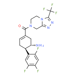 ChemSpider 2D Image | (1S,6R)-3-{[3-(TRIFLUOROMETHYL)-5,6-DIHYDRO[1,2,4]TRIAZOLO[4,3-A]PYRAZIN-7(8H)-YL]CARBONYL}-6-(2,4,5-TRIFLUOROPHENYL)CYCLOHEX-3-EN-1-AMINE | C19H17F6N5O