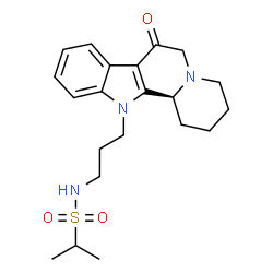 ChemSpider 2D Image | N-{3-[(12bS)-7-Oxo-1,3,4,6,7,12b-hexahydroindolo[2,3-a]quinolizin-12(2H)-yl]propyl}-2-propanesulfonamide | C21H29N3O3S