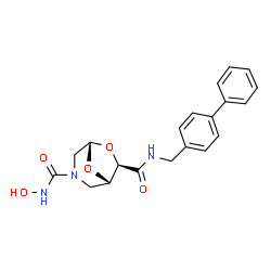 ChemSpider 2D Image | (1S,5S,7R)-N~7~-(4-Biphenylylmethyl)-N~3~-hydroxy-6,8-dioxa-3-azabicyclo[3.2.1]octane-3,7-dicarboxamide | C20H21N3O5