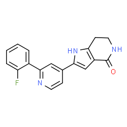 ChemSpider 2D Image | 2-[2-(2-Fluorophenyl)-4-pyridinyl]-1,5,6,7-tetrahydro-4H-pyrrolo[3,2-c]pyridin-4-one | C18H14FN3O