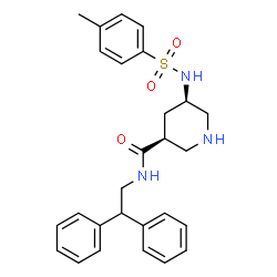 ChemSpider 2D Image | (3S,5R)-N-(2,2-Diphenylethyl)-5-{[(4-methylphenyl)sulfonyl]amino}-3-piperidinecarboxamide | C27H31N3O3S