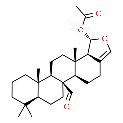 ChemSpider 2D Image | (1S,5aR,5bS,7aS,11aS,11bR,13aS,13bR)-5b-Formyl-8,8,11a,13a-tetramethyl-1,4,5,5a,5b,6,7,7a,8,9,10,11,11a,11b,12,13,13a,13b-octadecahydrochryseno[1,2-c]furan-1-yl acetate | C27H40O4