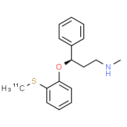 ChemSpider 2D Image | (3R)-N-Methyl-3-{2-[(~11~C)methylsulfanyl]phenoxy}-3-phenyl-1-propanamine | C1611CH21NOS