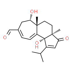 ChemSpider 2D Image | (3aR,5aR,6S,10bR)-6,10b-Dihydroxy-1-isopropyl-3a,5a-dimethyl-3-oxo-3,3a,4,5,5a,6,7,10b-octahydrocyclohepta[e]indene-8-carbaldehyde | C20H26O4