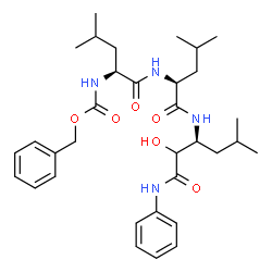 ChemSpider 2D Image | N-[(Benzyloxy)carbonyl]-L-leucyl-N-[(3S)-1-anilino-2-hydroxy-5-methyl-1-oxo-3-hexanyl]-L-leucinamide | C33H48N4O6