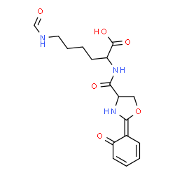 ChemSpider 2D Image | N~6~-Formyl-N~2~-{[(2E)-2-(6-oxo-2,4-cyclohexadien-1-ylidene)-1,3-oxazolidin-4-yl]carbonyl}lysine | C17H21N3O6