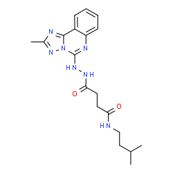 ChemSpider 2D Image | N-(3-Methylbutyl)-4-[2-(2-methyl[1,2,4]triazolo[1,5-c]quinazolin-5-yl)hydrazino]-4-oxobutanamide | C19H25N7O2