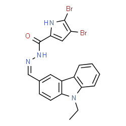 ChemSpider 2D Image | 4,5-Dibromo-N'-[(Z)-(9-ethyl-9H-carbazol-3-yl)methylene]-1H-pyrrole-2-carbohydrazide | C20H16Br2N4O