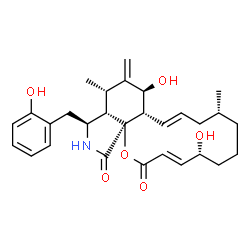 ChemSpider 2D Image | (3E,5R,9R,11E,12aS,13S,15S,15aS,16S,18aS)-5,13-Dihydroxy-16-(2-hydroxybenzyl)-9,15-dimethyl-14-methylene-6,7,8,9,10,12a,13,14,15,15a,16,17-dodecahydro-2H-oxacyclotetradecino[2,3-d]isoindole-2,18(5H)-d
ione | C29H37NO6