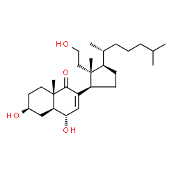 ChemSpider 2D Image | (4S,4aS,6S,8aS)-4,6-Dihydroxy-2-{(1R,2R,3R)-2-(2-hydroxyethyl)-2-methyl-3-[(2R)-6-methyl-2-heptanyl]cyclopentyl}-8a-methyl-4a,5,6,7,8,8a-hexahydro-1(4H)-naphthalenone | C27H46O4