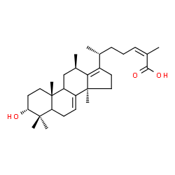 ChemSpider 2D Image | (3alpha,9xi,12beta,24Z)-3-Hydroxy-4,4,12,14-tetramethyl-18-norcholesta-7,13(17),24-trien-26-oic acid | C30H46O3