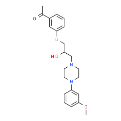ChemSpider 2D Image | 1-(3-{2-Hydroxy-3-[4-(3-methoxyphenyl)-1-piperazinyl]propoxy}phenyl)ethanone | C22H28N2O4