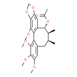 ChemSpider 2D Image | (6S,7S,8R)-1,2,3,13-Tetramethoxy-6,7-dimethyl-5,6,7,8-tetrahydrobenzo[3',4']cycloocta[1',2':4,5]benzo[1,2-d][1,3]dioxol-8-yl acetate | C25H30O8