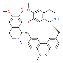 ChemSpider 2D Image | (1R,14S)-9,20,25-Trimethoxy-15-methyl-23-oxa-15,30-diazaheptacyclo[22.6.2.1~3,7~.1~8,12~.1~14,18~.0~22,33~.0~27,31~]pentatriaconta-3(35),4,6,8(34),9,11,18(33),19,21,24,26,31-dodecaene-6,21-diol | C36H38N2O6