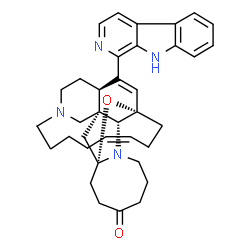 ChemSpider 2D Image | (1S,2R,10R,12R,13R,21Z)-26-(9H-beta-Carbolin-1-yl)-28-oxa-3,16-diazahexacyclo[11.11.2.1~1,10~.1~12,16~.0~2,12~.0~3,10~]octacosa-21,25-dien-7-one | C36H42N4O2