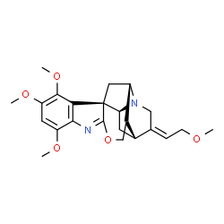ChemSpider 2D Image | (1S,12S,13S,16Z,17R,19S)-3,4,6-Trimethoxy-16-(2-methoxyethylidene)-10-oxa-8,14-diazahexacyclo[11.6.1.0~1,9~.0~2,7~.0~12,17~.0~14,19~]icosa-2,4,6,8-tetraene | C23H28N2O5