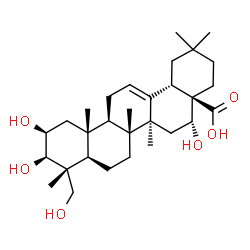 ChemSpider 2D Image | (2beta,3beta,16alpha)-2,3,16,23-Tetrahydroxyolean-12-en-28-oic acid | C30H48O6