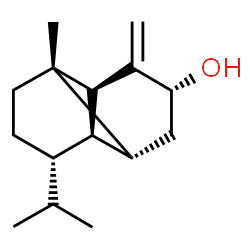 ChemSpider 2D Image | (1S,2S,4R,6R,7R,8S)-8-Isopropyl-1-methyl-3-methylenetricyclo[4.4.0.0~2,7~]decan-4-ol | C15H24O