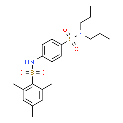 ChemSpider 2D Image | N-[4-(Dipropylsulfamoyl)phenyl]-2,4,6-trimethylbenzenesulfonamide | C21H30N2O4S2
