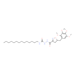 ChemSpider 2D Image | 2-({5-[(4,7-Dimethoxy-1,3-benzodioxol-5-yl)methyl]-4,5-dihydro-1,2-oxazol-3-yl}carbonyl)-N-tetradecylhydrazinecarboxamide | C29H46N4O7