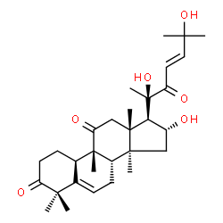 ChemSpider 2D Image | (4R,9beta,16alpha,23E)-16,20,25-Trihydroxy-9,10,14-trimethyl-4,9-cyclo-9,10-secocholesta-5,23-diene-1,11,22-trione | C30H44O6