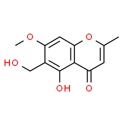 ChemSpider 2D Image | 5-Hydroxy-6-(hydroxymethyl)-7-methoxy-2-methyl-4H-chromen-4-one | C12H12O5