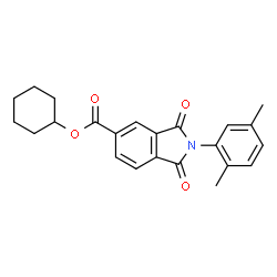 ChemSpider 2D Image | Cyclohexyl 2-(2,5-dimethylphenyl)-1,3-dioxo-5-isoindolinecarboxylate | C23H23NO4