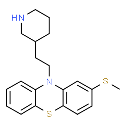 ChemSpider 2D Image | 2-(Methylsulfanyl)-10-[2-(3-piperidinyl)ethyl]-10H-phenothiazine | C20H24N2S2