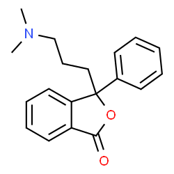 ChemSpider 2D Image | 3-[3-(Dimethylamino)propyl]-3-phenyl-2-benzofuran-1(3H)-one | C19H21NO2
