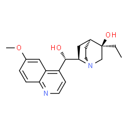 ChemSpider 2D Image | (3alpha,9S)-6'-Methoxy-10,11-dihydrocinchonan-3,9-diol | C20H26N2O3