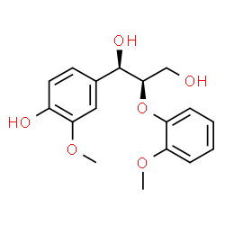 ChemSpider 2D Image | (1R,2R)-1-(4-Hydroxy-3-methoxyphenyl)-2-(2-methoxyphenoxy)-1,3-propanediol | C17H20O6