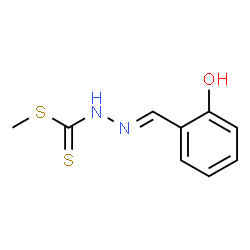ChemSpider 2D Image | Methyl (2E)-2-(2-hydroxybenzylidene)hydrazinecarbodithioate | C9H10N2OS2