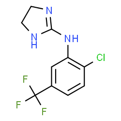 ChemSpider 2D Image | 2-(2-Chloro-5-trifluoromethylphenylimino)imidazolidine | C10H9ClF3N3