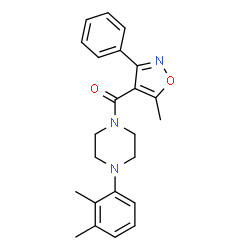 ChemSpider 2D Image | [4-(2,3-Dimethylphenyl)-1-piperazinyl](5-methyl-3-phenyl-1,2-oxazol-4-yl)methanone | C23H25N3O2