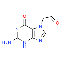 ChemSpider 2D Image | 2-(2-Amino-6-oxo-1H-purin-7(6H)-yl)acetaldehyde | C7H7N5O2