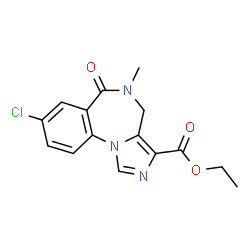 ChemSpider 2D Image | ethyl 8-chloro-5,6-dihydro-5-methyl-6-oxo-4h-imidazo(1,5-a)(1,4)benzodiazepine-3-carboxylate | C15H14ClN3O3