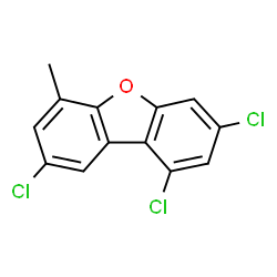 ChemSpider 2D Image | 6-Methyl-1,3,8-trichlorodibenzofuran | C13H7Cl3O