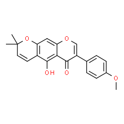 ChemSpider 2D Image | 5-Hydroxy-7-(4-methoxyphenyl)-2,2-dimethyl-2H,6H-pyrano[3,2-g]chromen-6-one | C21H18O5