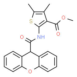 ChemSpider 2D Image | Methyl 4,5-dimethyl-2-[(9H-xanthen-9-ylcarbonyl)amino]-3-thiophenecarboxylate | C22H19NO4S