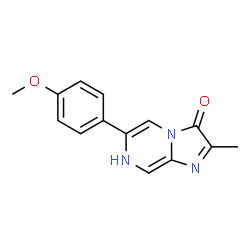 ChemSpider 2D Image | 6-(4-Methoxyphenyl)-2-methylimidazo[1,2-a]pyrazin-3(7H)-one | C14H13N3O2