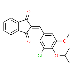 ChemSpider 2D Image | 2-(3-Chloro-4-isopropoxy-5-methoxybenzylidene)-1H-indene-1,3(2H)-dione | C20H17ClO4