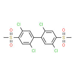 ChemSpider 2D Image | 2,2',5,5'-Tetrachloro-4,4'-bis(methylsulfonyl)biphenyl | C14H10Cl4O4S2