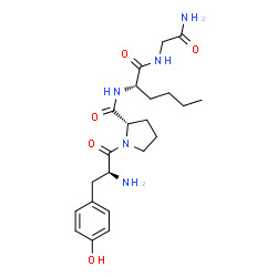 ChemSpider 2D Image | L-Tyrosyl-L-prolyl-L-norleucylglycinamide | C22H33N5O5