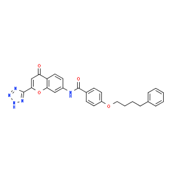 ChemSpider 2D Image | N-[4-Oxo-2-(2H-tetrazol-5-yl)-4H-chromen-7-yl]-4-(4-phenylbutoxy)benzamide | C27H23N5O4