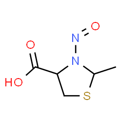 ChemSpider 2D Image | N-nitroso-2-methylthiazolidine-4-carboxylic acid | C5H8N2O3S