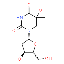 ChemSpider 2D Image | 5-Hydroxy-5,6-dihydrothymidine | C10H16N2O6