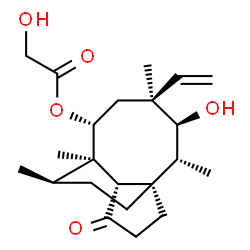 ChemSpider 2D Image | (1S,2R,3S,4S,6R,7R,8S,14R)-3-Hydroxy-2,4,7,14-tetramethyl-9-oxo-4-vinyltricyclo[5.4.3.0~1,8~]tetradec-6-yl glycolate | C22H34O5