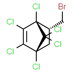 ChemSpider 2D Image | (1S,4R,5R)-5-(Bromomethyl)-1,2,3,4,7,7-hexachlorobicyclo[2.2.1]hept-2-ene | C8H5BrCl6