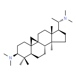 ChemSpider 2D Image | (3beta,5alpha,9beta,20S)-N~3~,N~3~,N~20~,N~20~,4,4,14-Heptamethyl-9,19-cyclopregnane-3,20-diamine | C28H50N2